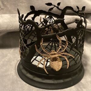 Bath & Body Works Black and Gold Spider Web Tea Light Holder